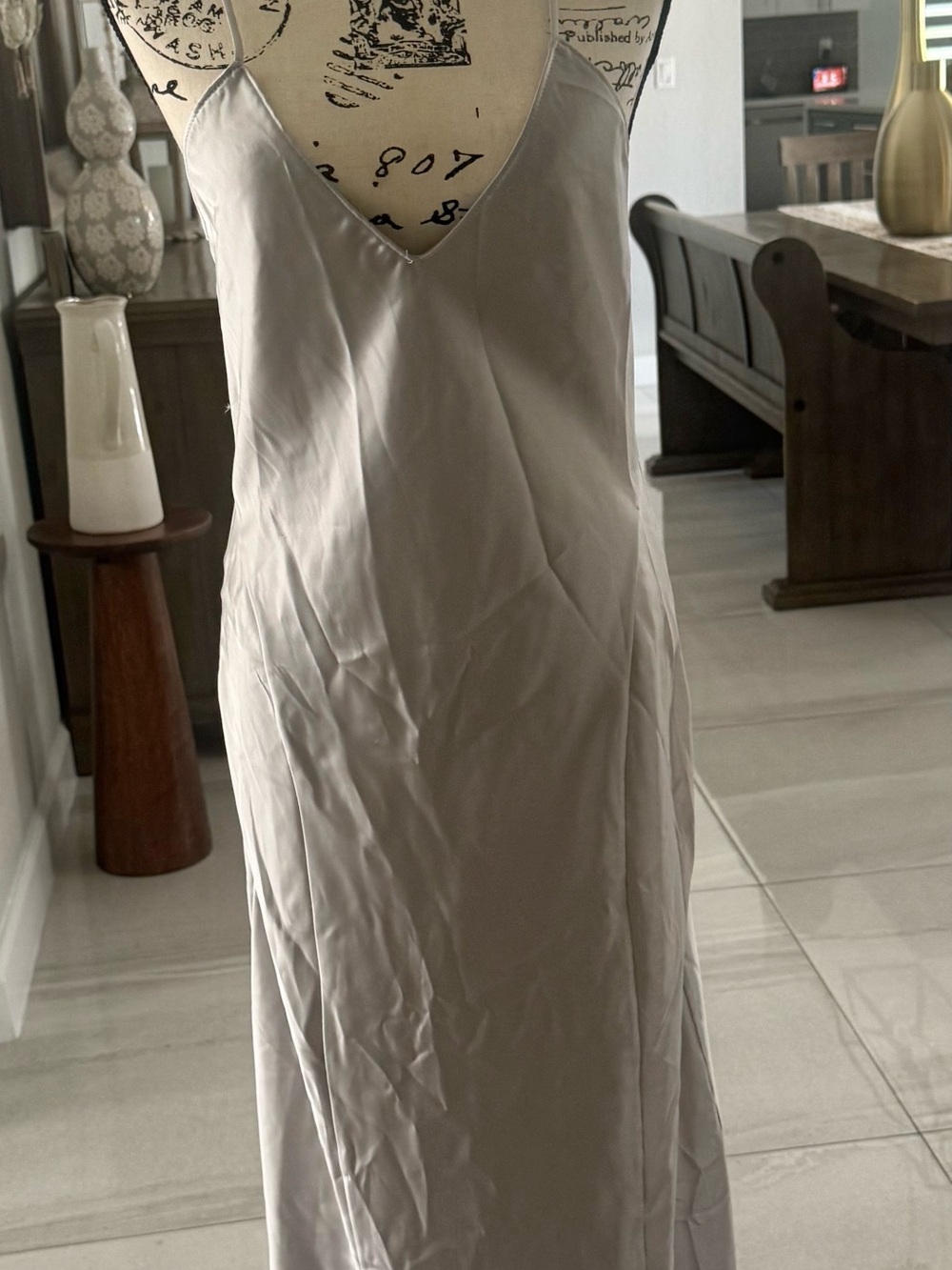 Zara Slip Dress in Light Gray
